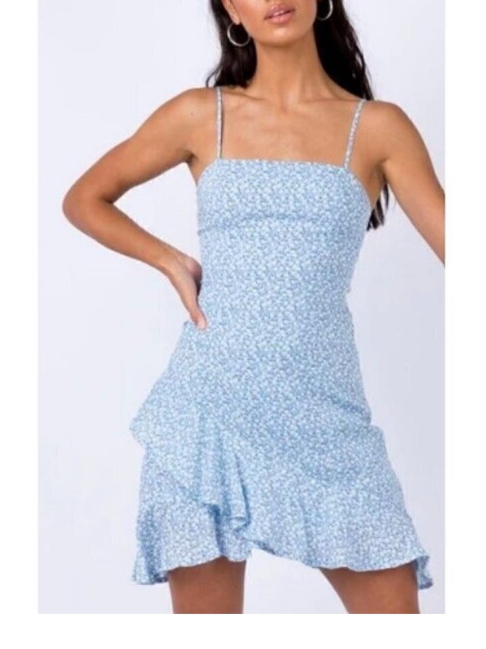 Princess Polly Light Blue Floral Mini Dress